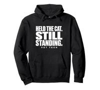 Vet Tech Held The Cat Still Standing Animal Care Humor Pullover Hoodie