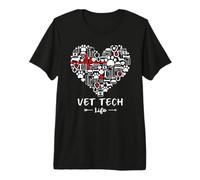 Vet Tech Life Heart Funny Veterinary Technician Premium T-Shirt