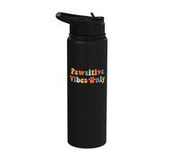 Vet Tech Pawsitive Vibes Veterinarian Veterinary Assistant Stainless Steel Insulated Water Bottle