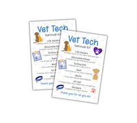 Vet Tech Survival Kit 30pk 4x6” Postcards Labels for Goodie Gift Bags Veterinarian Appreciation Employee Awards Office Manager Students Clinic