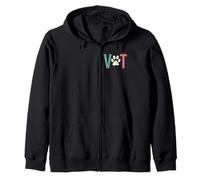 Vet Tech Veterinarian Squad Veterinary Receptionist Zip Hoodie