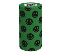 Vet Wrap Cohesive Bandage Roll for Horses & Dogs| Self-Adhesive 10cm x 4.5m Flexible Veterinary Wrap | Non-Slip Support for Legs, Tendons & Hoof Poultices | Wraptec by VetSet (Smiley Green)