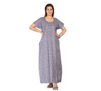 Vetali Export soft indian nighty for women, maxi nightgowns for women Cotton Sleepwear comfort nightwear dress, Ice Blue, XL