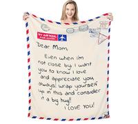 VETEBLE Best Birthday Gifts for Mom from Daughter Son, Premium Dear Mom Blanket Presents for Mother's Day, Christmas, Valentine's Day, Soft & Cozy Flannel Throw Blanket, Moms Bed Blanket Gift