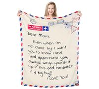 VETEBLE Best Birthday Gifts for Mom from Daughter Son, Premium Dear Mom Blanket Presents for Mother's Day, Christmas, Valentine's Day, Soft & Cozy Flannel Throw Blanket, Moms Bed Blanket Gift