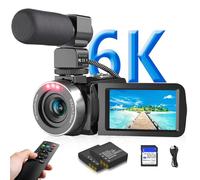 VETEK Camcorder Camcorder, 6K 64MP IR Night Vision Camera Vlogging 18X Zoom WiFi Digital Recorder for YouTube 3.0'' Camera Touch Screen Recorder with 32GB SD Card, Microphone