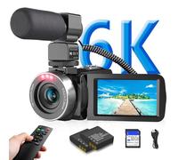 VETEK Video Camera 6K 64MP UHD WiFi Vlogging Cameras for YouTube 18X Digital Zoom IR Night Vision 3.0'' Touch Screen Camcorder with 32GB Card, Microphone, Remote, Two Batteries