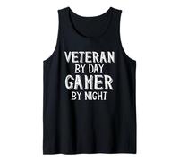 Veteran by Day Gamer by Night Military Service Veteran Tank Top