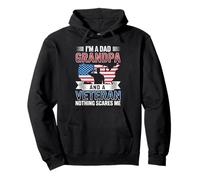 Veteran Dad Grandpa USA Flag Patriotic Saluting Soldier Pullover Hoodie