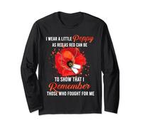 Veteran Day Lest We Forget Red Poppy Flower USA Memorial Day Long Sleeve T-Shirt
