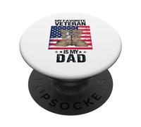Veteran Father Favorite Veteran Is My Daddy Proud Kids Son PopSockets Adhesive PopGrip