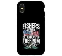 Veteran Fisherman Defender of Freedom Patriotic US Flag Case for iPhone X/XS