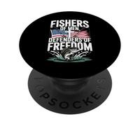 Veteran Fisherman Defender of Freedom Patriotic US Flag PopSockets Adhesive PopGrip