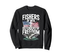 Veteran Fisherman Defender of Freedom Patriotic US Flag Sweatshirt