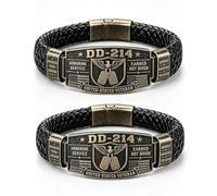 Veteran Honor Bracelet, Retro Service and Sacrifice Memorial Wristband, Earned Not Given Braided Cuff Bangle, Military Tribute Wristband for Veterans Men (2pcs)