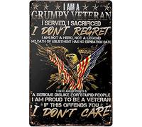 Veteran I Served I Sacrificed Eagle American Flag Tin Sign Metal Sign Vintage Tin Sign Iron Painting Wall Plaque Decor Poster for Home Bar Man Cave Garage Pub Club Bathroom Cafe Decor Gifts 5.5x8 Inch