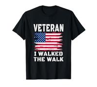 Veteran I Walked The Walk - American Flag Value Graphic T-Shirt