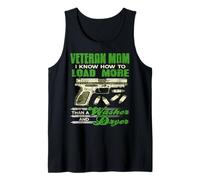 Veteran Mom Funny Pistol Gun Humor with Ammo Bullets Tank Top