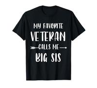 Veteran My Favorite Veteran Calls Me Big Sis Vintage Xmas T-Shirt