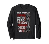 Veteran Patriotic Real Americans Stand for Flag The Fallen Long Sleeve T-Shirt