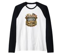 Veteran Tested Liberty Approved 1776 Eagle Flag Patriot USA Raglan Baseball Tee