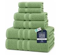 Veteran Textile LLC - 6 Pieces-100% Turkish Cotton - Luxury Towel Set for Bathroom & Kitchen, 2 Bath Towels, 2 Hand Towels & 2 WashCloths ( Valued $79.99 ) (Sage Green)