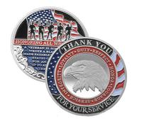 Veteran Tribute Commemorative Coin, Thank You for Your Service, Military Eagle and U.S. Flag Design, Loyalty, Integrity, and Courage Medal, Metal Coin for Collectors