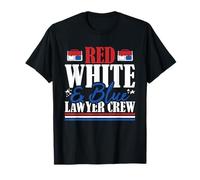 Veteran US Flag Red White & Blue Lawyer Crew T-Shirt