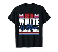 Veteran US Flag Red White & Blue Reading Crew T-Shirt