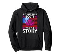 Veteran Woman: Just a Vet Whose Boots Tell the Story Pullover Hoodie