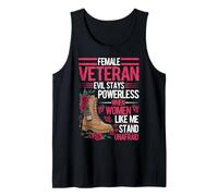 Veteran Woman Strong Vet Lady American Woman Soldier DD-214 Tank Top