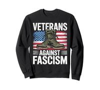 Veterans Against Fascism American Flag Military Boots Sweatshirt