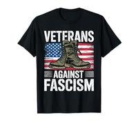 Veterans Against Fascism American Flag Military Boots T-Shirt