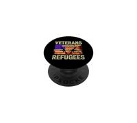 Veterans Before Refugees Patriotic American Flag Military PopSockets Adhesive PopGrip