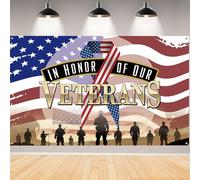 Veterans Day Backdrop,Photo Booth Wall Veterans Banner,Background for Photography American Flag Festival Party Decorations and Supplies for Home Room Holiday House Decor-71x43 inches