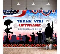 Veterans Day Decorations Backdrop Banner, Thank You to Our Heroes Banner Photography Background, in Memory of Veterans and Honor Decorations and Supplies for Heroes Theme Army Party