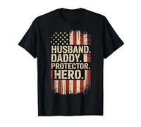 Veterans Day Husband Daddy Protector Hero US Flag Patriotic T-Shirt
