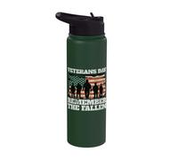 Veterans Day Never Forget the Fallen USA Flag Soldiers Stainless Steel Insulated Water Bottle
