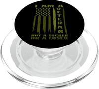 Veterans Day Not Sucker or Loser Patriotic US American Camo PopSockets PopGrip for MagSafe