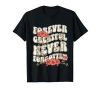 Veterans Day Poppy Memory Forever Grateful Never Forgotten T-Shirt