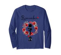Veterans Day, Red Poppy, Flanders Field, Remember Long Sleeve T-Shirt