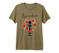 Veterans Day, Red Poppy, Flanders Field, Remember Premium T-Shirt