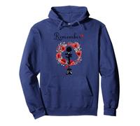 Veterans Day, Red Poppy, Flanders Field, Remember Pullover Hoodie