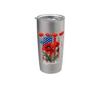 Veterans Day, Red Poppy, Flanders Field, Remember Stainless Steel Insulated Tumbler