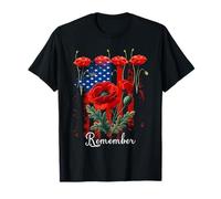Veterans Day, Red Poppy, Flanders Field, Remember T-Shirt