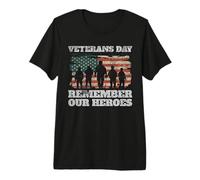 Veterans Day Remember Our Heroes USA Flag Soldiers Premium T-Shirt