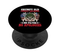 Veterans Day US Army Soldier Grumpy Combat Engineer PopSockets Adhesive PopGrip
