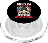 Veterans Day US Army Soldier Grumpy Combat Engineer PopSockets PopGrip for MagSafe