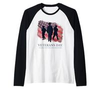 Veterans Day (USA Flag American Soldier Graphic) Raglan Baseball Tee