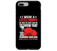 Veterans Day USA Memorial Lest We Forget Red Poppy Flower Case for iPhone 7 Plus/8 Plus